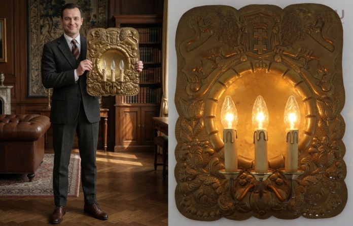 Antyczna lampa ścienna Gdańsk Danzig 1939